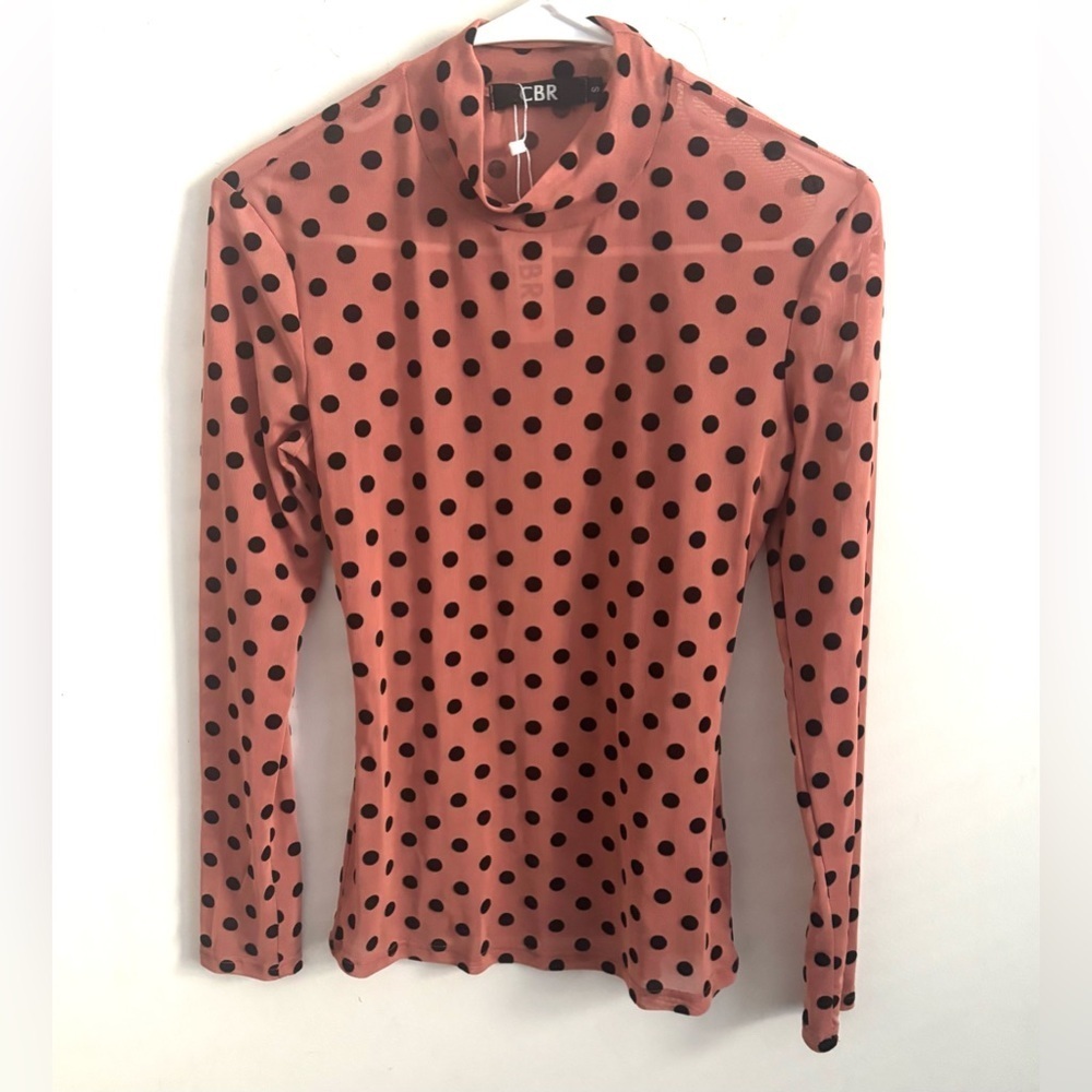 CBR Top Small Sheer Polka Dot Layering Fairy Indie Y2K Light Brown Coquette